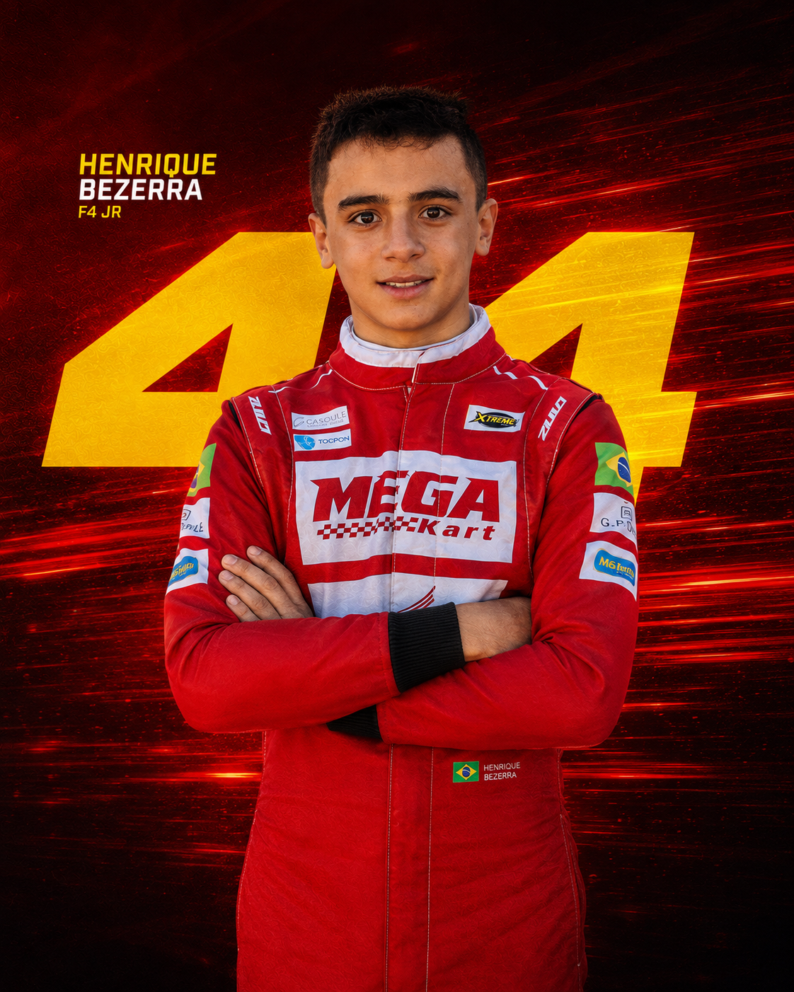 Henrique Bezerra, piloto número 44 da Xtreme Kart